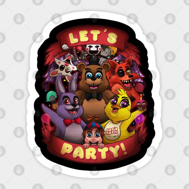 FNAF Let's Party Sticker by ChristaDoodles